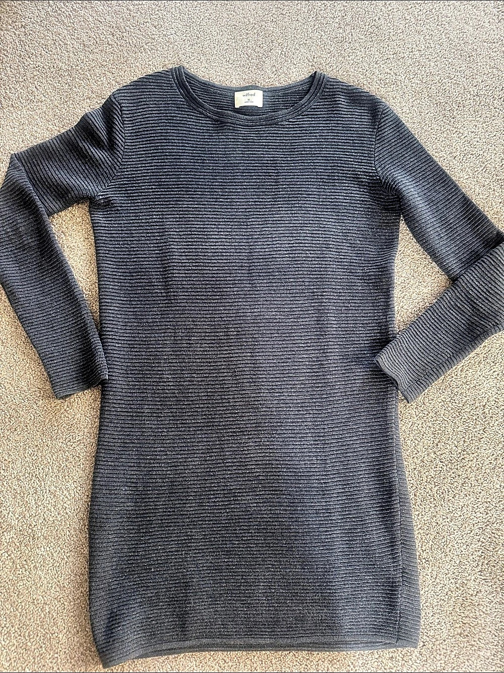 Wilfred Mini Dress Ribbed in Gray Size XS